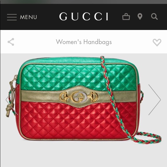 Red green and gold Gucci shoulder bag like new - Picture 4 of 8